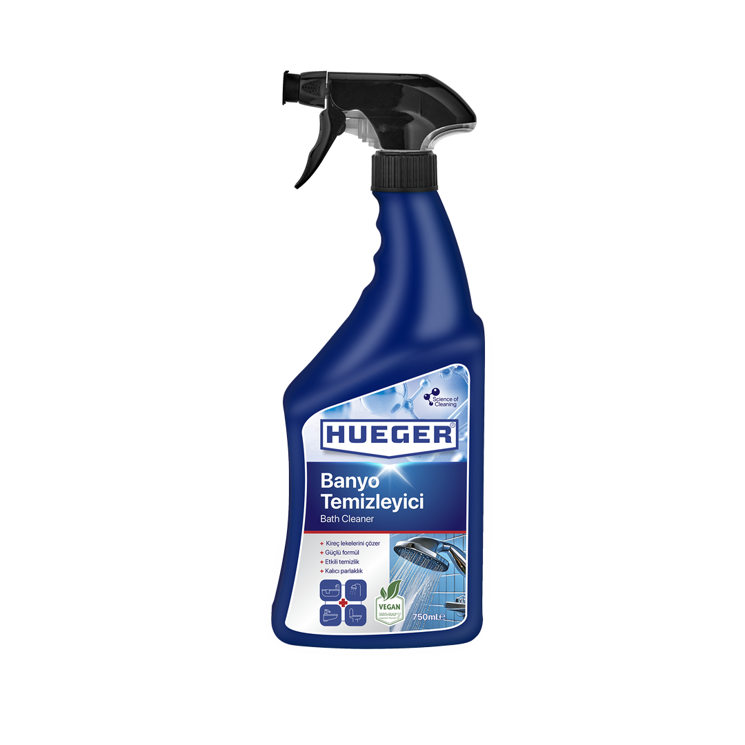 Ultra Güçlü Banyo Temizleyici ve Kireç Çözücü Sprey 750 ml - Hueger